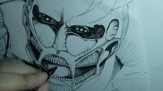 SPEED DRAWING: Shingeki no Kyojin (Attack on Titans) - Rascunho e contornos (draft and lineart)