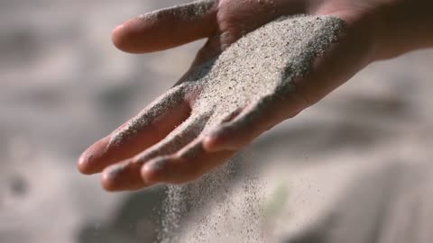 Beautifull Sand Fall In Hand Satisfied Vedio