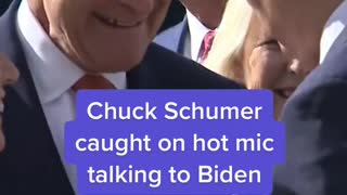 Chuck Schumer caught on hot mic talking to Biden
