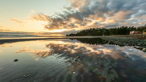 Sun rising in a time lapse video