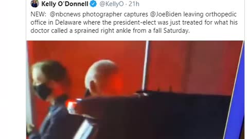 Joe Biden Fakes Foot/Ankle Injury to Hide Arrest Anklet Under Medical Boot