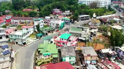 4K dron view of shillong city under lockdown,Meghalaya , India, COVID 19