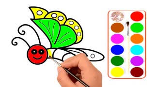 Drawing and Coloring for Kids - How to Draw Butterfly 03