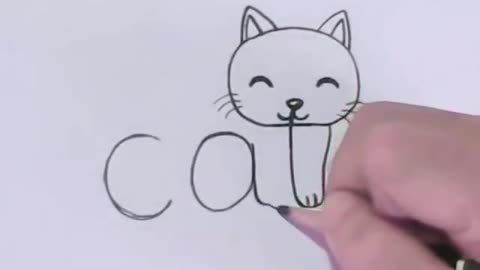 How to turn written words for cats into Cartoon Cat. Step by step learning