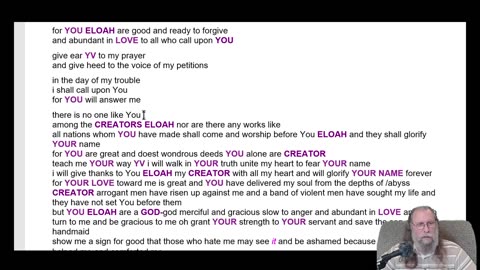 psalm 86 eloah GOD revealing the 1st writers hidden format