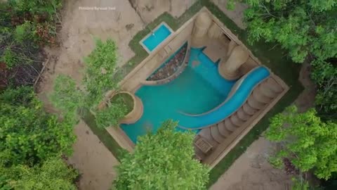 120 Days Building An Underground Temple House With Water Slide To Underground Swimming Pool