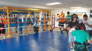 Joey sparring his teammate