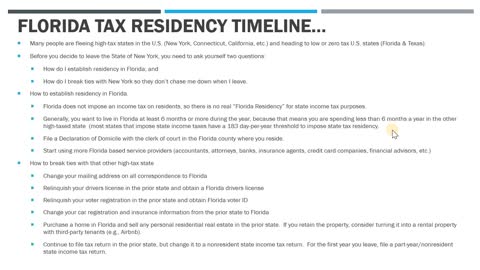 How to Establish Florida Residency - Get Rid of the High-Taxed States!