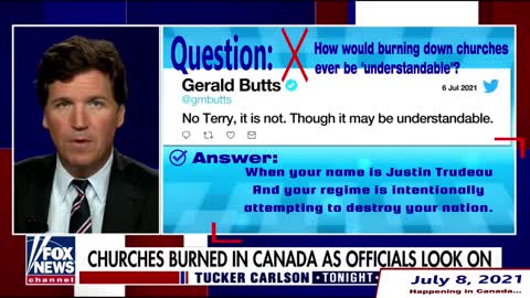 Canada July 8 2021 - Churches Burn while Justin Trudeau Looks On and Does Nothing to Stop It