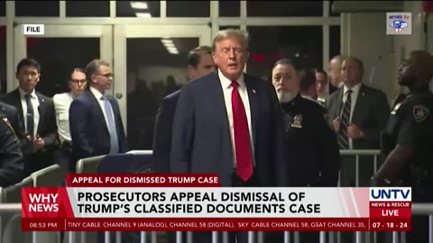 Prosecutors appeal Court dismissal of Trump's classified documents case