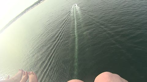 Scary View from 150' Behind a Boat Parasailing!