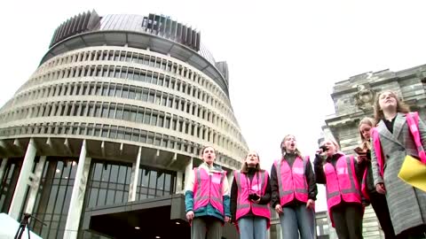 New Zealand students stage climate change protest