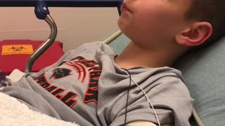 Boy Asks about Superbowl Post Surgery