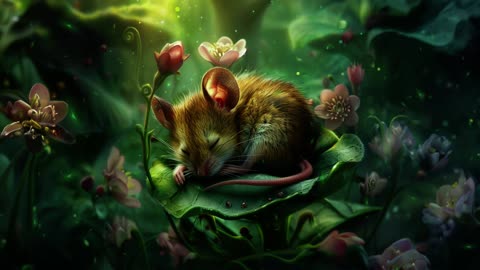 Sweet Dreams With Baby Mouse in Garden 🌺 | 4 HR | Asmr Relaxing Ambience 🌙