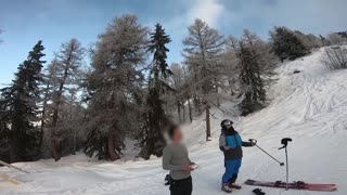 Skier Ruins Drone with Ski Pole after Near Miss