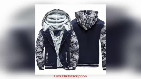 Men Jackets Thicken Warm Hoodies Lined Full Zip