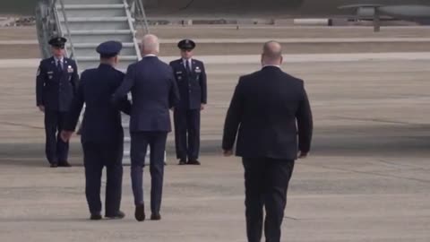 Secret Service Has An Additional Duty Protecting Biden, Stationed At The Plane's Short Stairs
