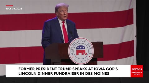 FIERY SPEECH- Trump Takes Square Aim At DeSantis At Major Iowa GOP Event