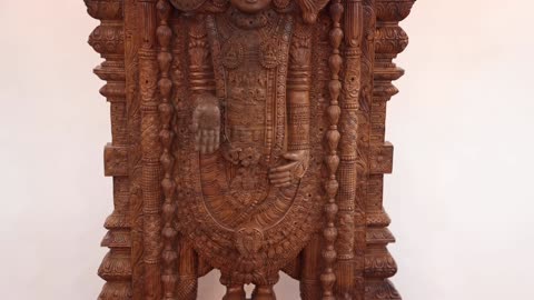 74" Large Wooden Lord Venkateshwara as Balaji Statue | Handmade | Made In India | Exotic India Art