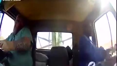 Man jumps out the Window of Moving Vehicle