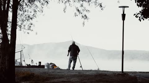 Fisherman Fishing - Free Stock Video