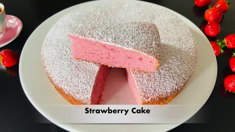 Easy Cakes | Cookery | The Easiest Way to Make a Delicious Strawberry Cake (for Beginners)