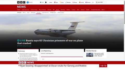 Russian plane carrying 65 Ukrainian PoWs has crashed ...