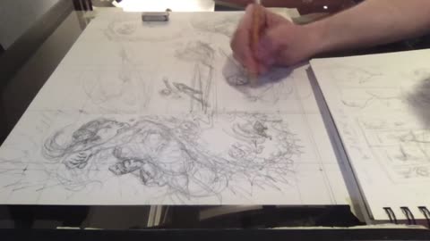 Lo-fi draw and chill: penciling pages 90-91
