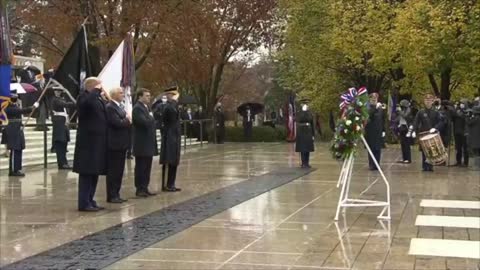 In Pouring Rain, Trump and VP Pence Honor Our Veterans