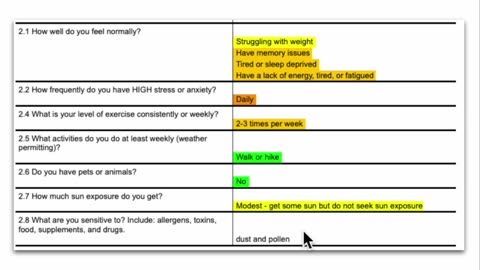 203. CHRONIC DISEASE RISK ASSESSMENT - SECTION 2 - LIFESTYLE INFORMATION