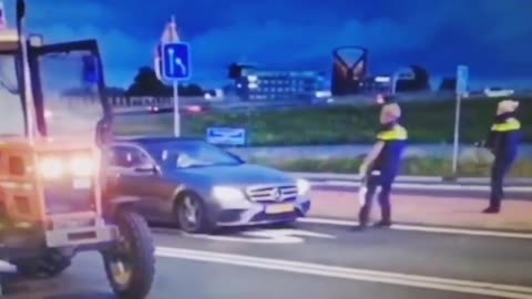 Another Dutch Nazi Cop Points His Gun At Driver For No Reason