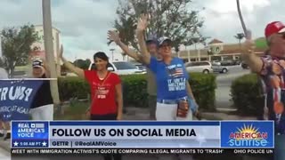 America First Patriots Line The Streets Welcoming President Trump Back To Mar-a-Lago