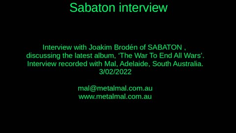 20220203 SABATON interview