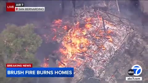 San Bernardino brush fire burns homes, triggers evacuations | ABC7 News