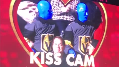 We all need this throwback to #BlueManVEGAS getting caught on Vegas Golden Knights Kiss Cam today.
