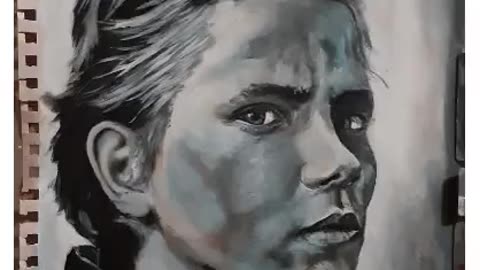 Painting Progression-River Phoenix