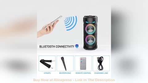 ⚡️ High-power home karaoke bluetooth speaker portable outdoor sound column wireless stereo subwoofer