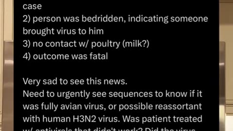 Troubling new details in human fatal case of H5N2 bird flu infection in Mexico 6/5/2024 updates