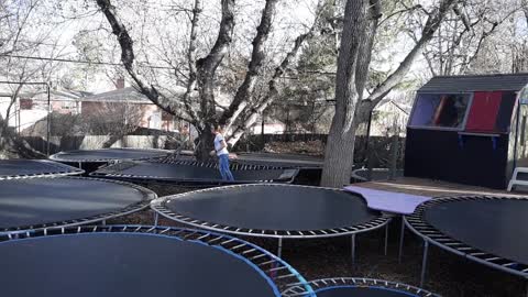 Maddie does 51 cartwheels on trampolines 1