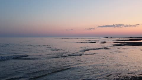 Music of the surf. Sound of the sea. Evening sunset at the sea.