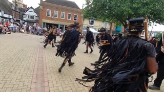 Beltane Border Morris dancing Brimfield at the Vale of Evesham National Morris Weekend 25 June 2023