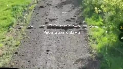 Russian Drone Demines a Road
