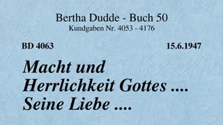 BD 4063 - MACHT UND HERRLICHKEIT GOTTES .... SEINE LIEBE ....