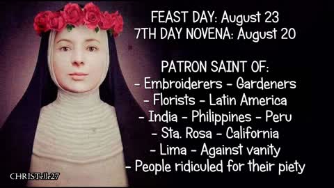 ST. ROSE OF LIMA NOVENA : Day 7 | Patron Saint of Embroiderers, Gardeners, Florists, etc.