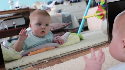 Funny Baby Moment with mirror