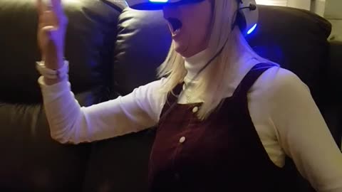 VR Rollercoaster Scares Woman Silly