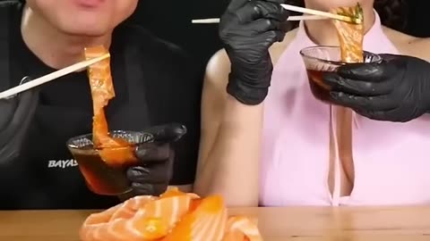 Huge salmon noodles _asmr_food_recipe_tiktok_shorts