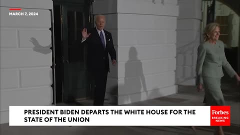JUST IN- Biden Departs White House For State Of The Union