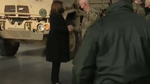 Kamala Harris, vice president of visted us troops in poland