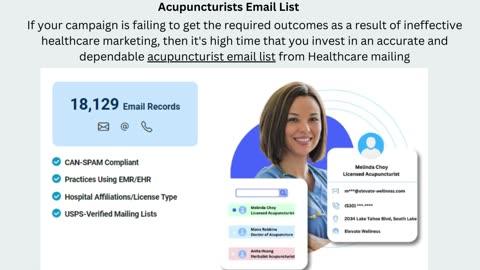 Top 10 best Acupuncturists Email List from Healthcare Mailing